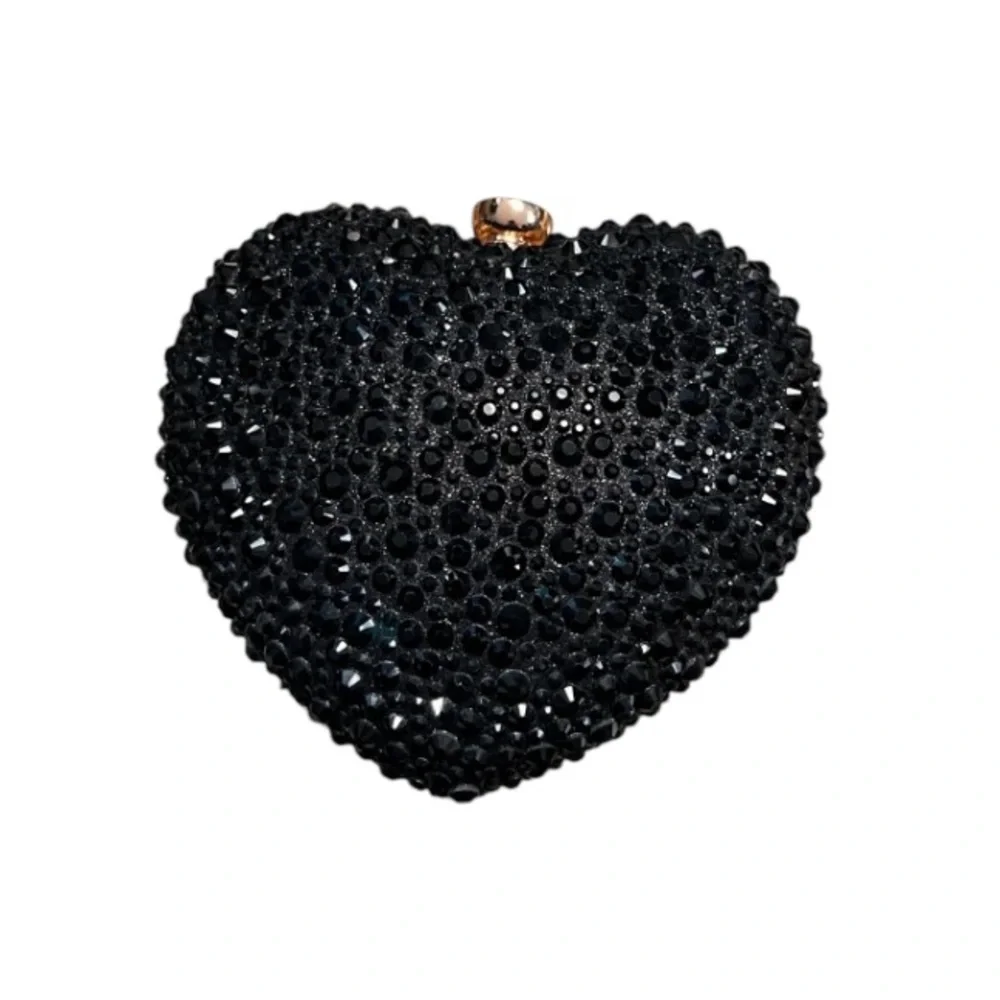 Ramla Heart Shaped Crystal Clutch Crossbody